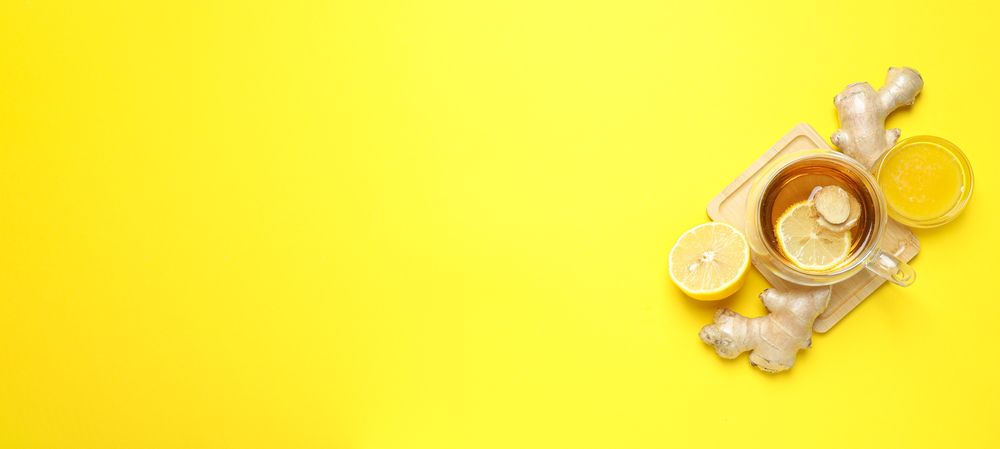 Cold treatment, healthcare concept - tea with ginger