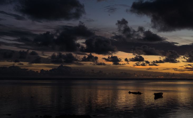 Colorful sunrise in Mauritius