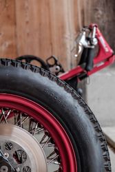 Motorbike wheel close up