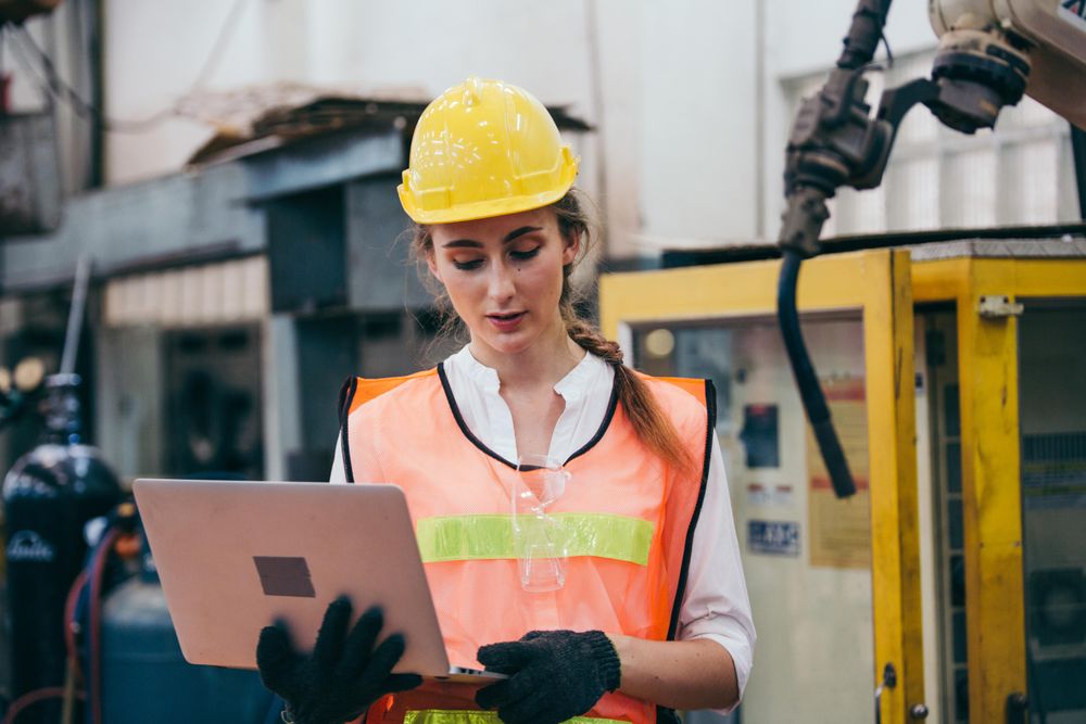 Female industrial engineer or technician