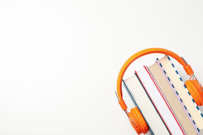 Concept of audio book, space for text