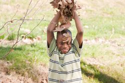 Young Black Boy Playing in the Park