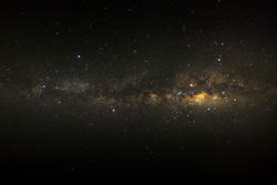 Clear milky way galaxy with stars and space dust in the universe