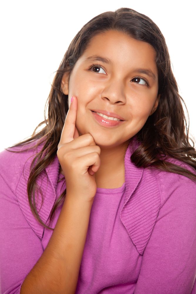 Hispanic Girl Thinking