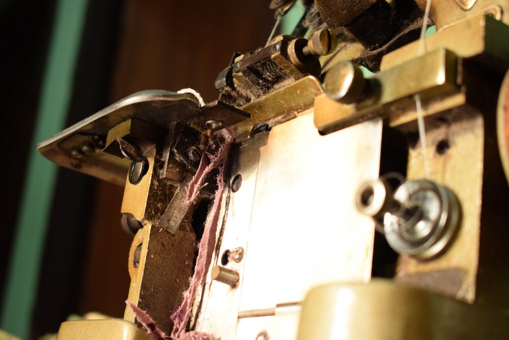 Side of tailor's sewing machine