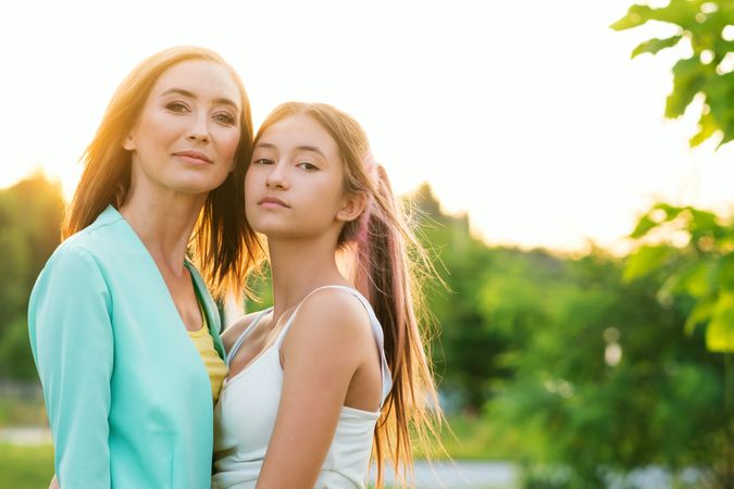 Mom And Teen Daughter Outdoor