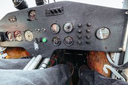 Interior of the cockpit of a small plane