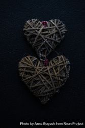 St. Valentines card concept with two weaved hearts 5kRRXQ
