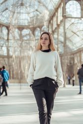 elegant woman walking in Crystal Palace