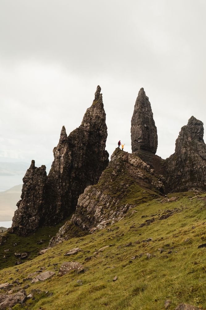 Wonderful scenery of highland under lush dramatic clouds