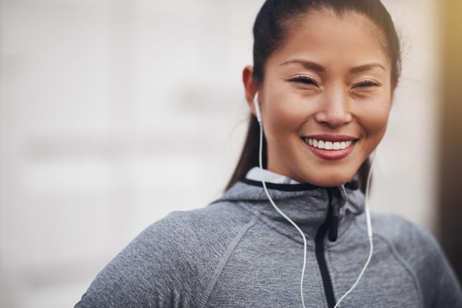 Portrait of confident woman in workout gear