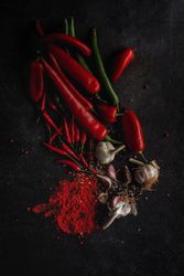 Fresh red and spicy chilli peppers