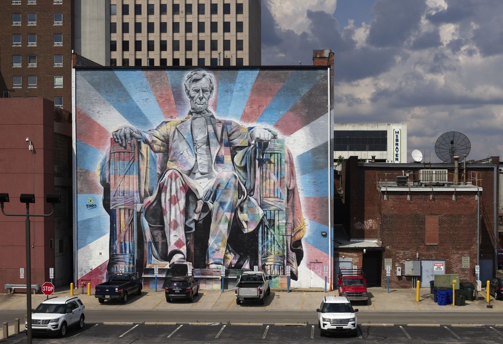 Mural of U.S. president Abraham Lincoln, Lexington, Kentucky
