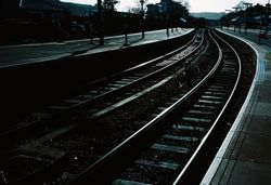 Railway lines and platform