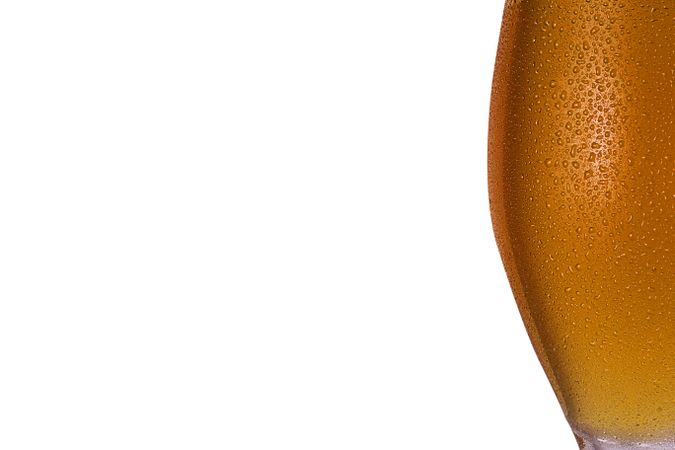 Glass of tasty light beer