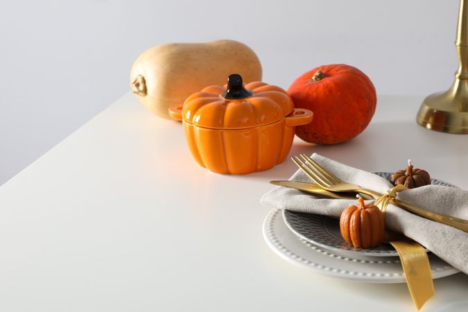 Fall season, autumn time, table setting for fall season