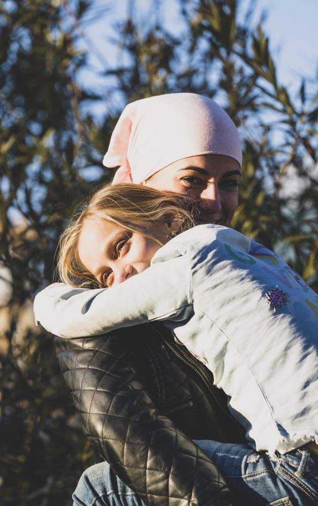 Woman with cancer headwrap