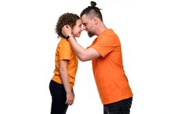 Family portrait dad and daughter