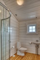 Modern bathroom with toilet sink at home