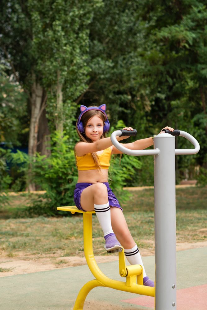 Schoolgirl on playground