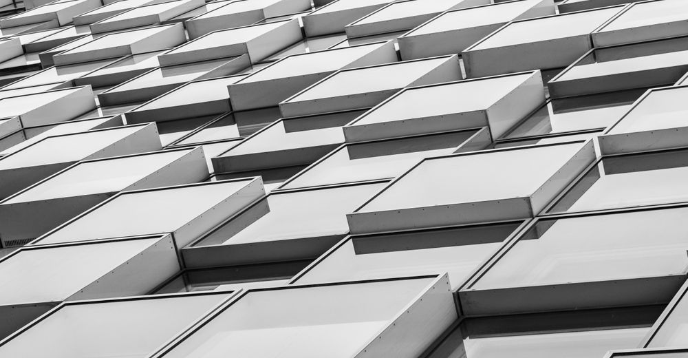 Close up of modern windows in Tbilisi, Georgia