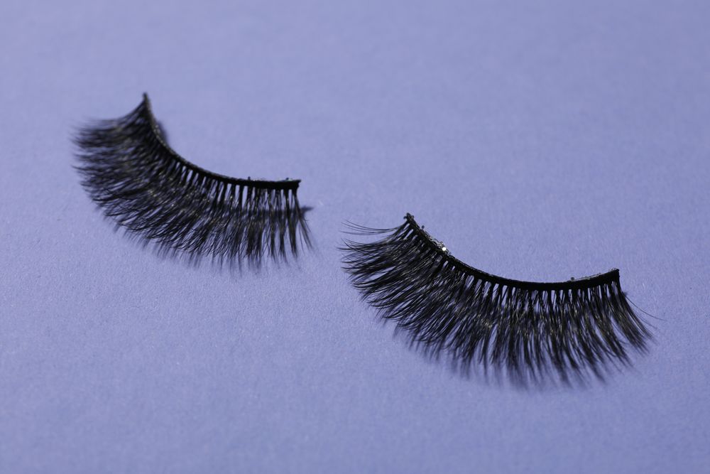 False eyelashes, concept of different makeup accessories