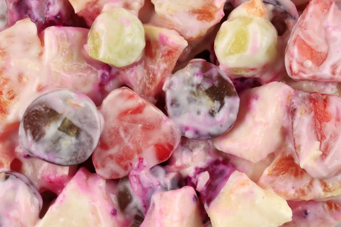 Fruit Salad with Mayo and Yoghurt Dressing