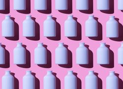 Painted vessels over pink background