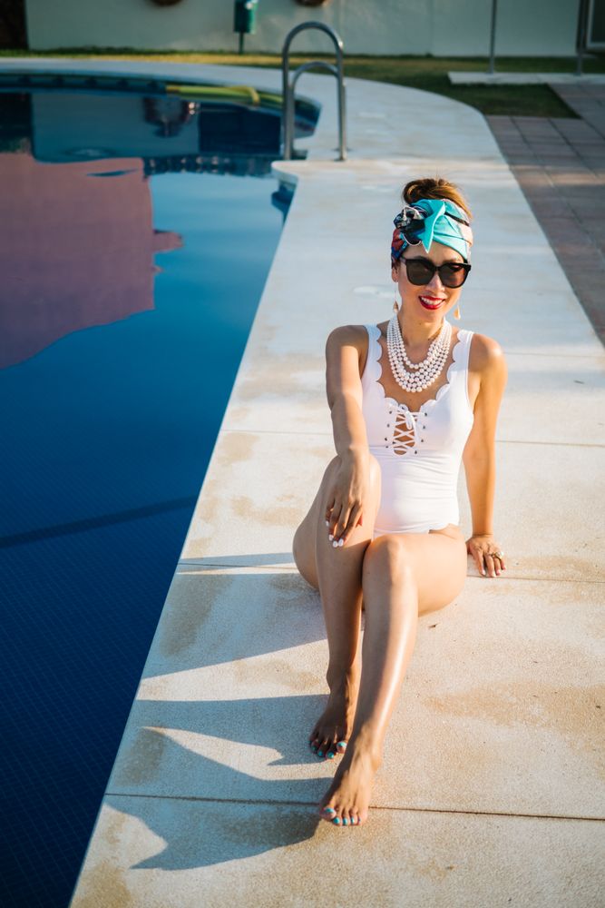Young elegant Chinese woman sunbathing
