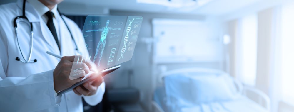 Doctor with tablet AI patient insights