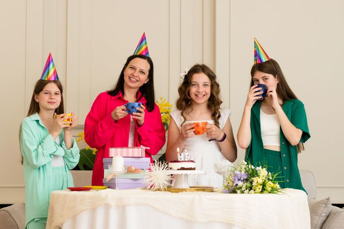 Family enjoys a birthday celebration