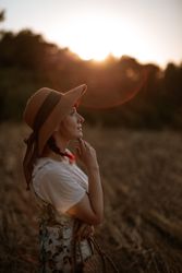 Woman walking in field
