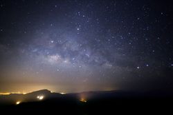 Milky way galaxy with stars and space dust in the universe at Doi inthanon Chiang mai, Thailand