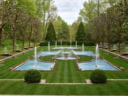 Array of fountains at Longwood Gardens in Kennett Square, Pennsylvania A0yBO5