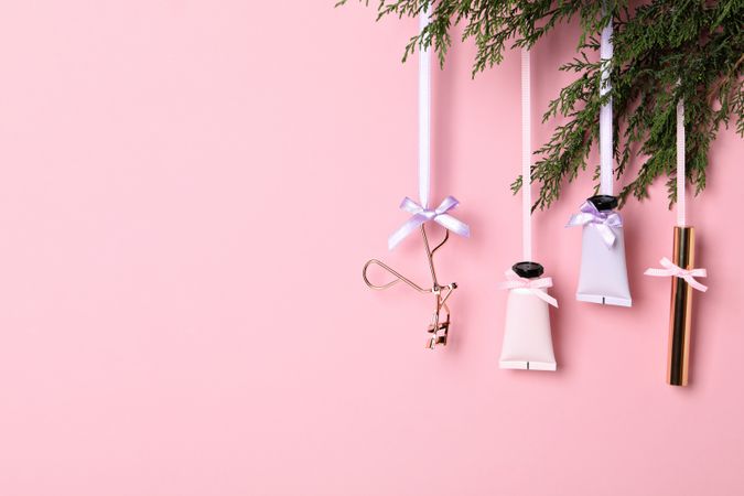 Concept of cosmetics, winter cosmetics, space for text