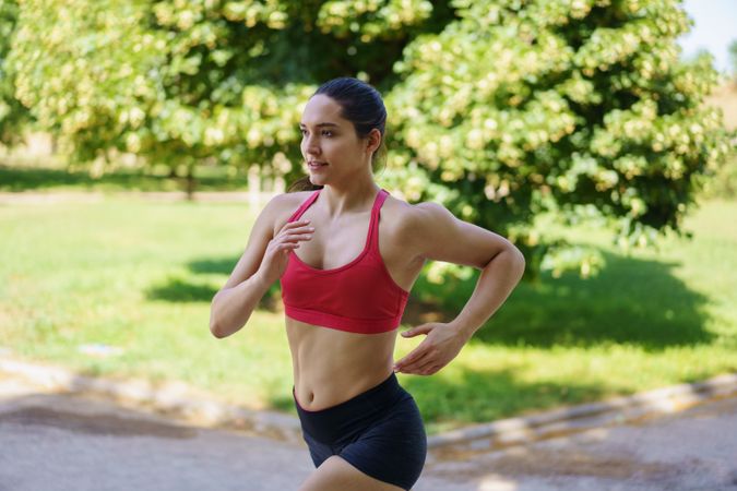 Woman jogging in park