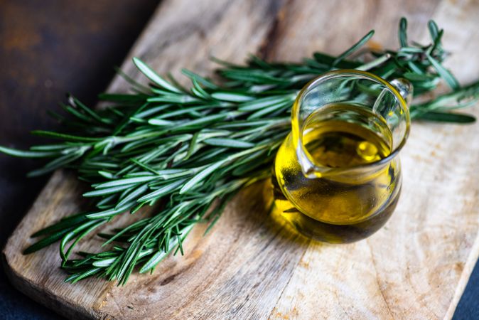 Olive oil and fresh rosemary