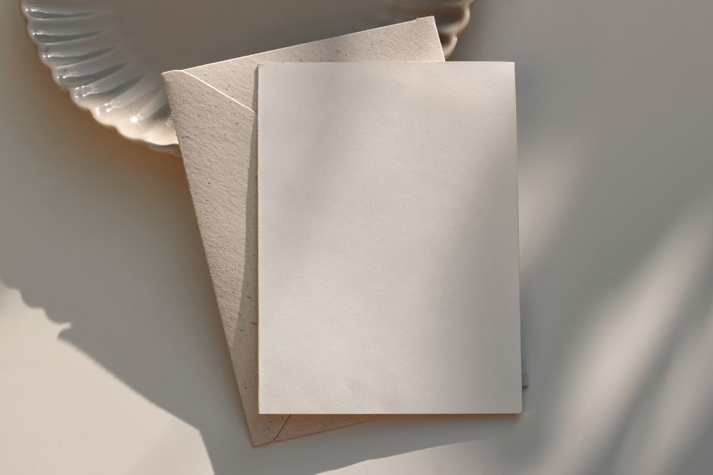 Summer neutral wedding stationery