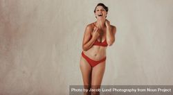 Middle aged woman celebrating her natural body 43PXxb