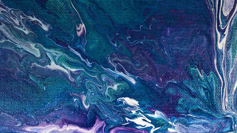 Blue Fluid Art, Abstract Acrylic Background