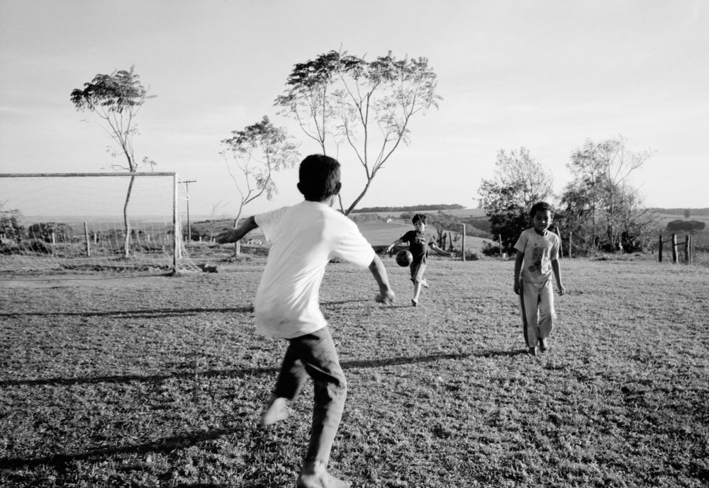 Itapeva, Brazil - August 2006 - Children playing soccer