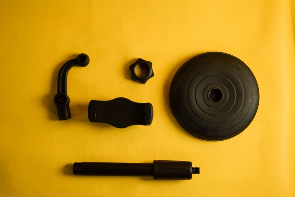 Phone accessories on yellow background