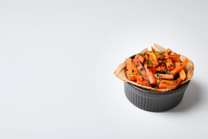Concept of tasty food - sweet potato fries