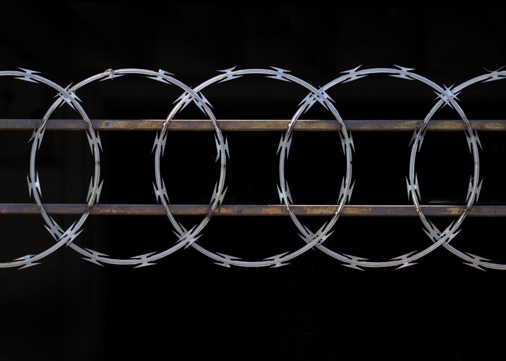 Barbed wire fence
