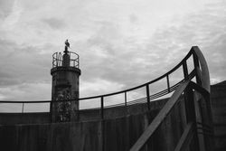 Bird on top of lighthouse