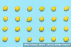 Lemons on a blue background pattern 5rxnMb