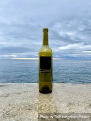 Bottle of wine on marine wall 4OdjZE