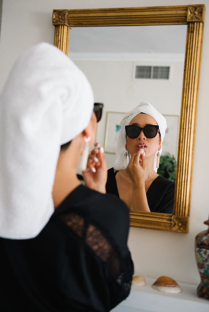 Elegant Chinese woman getting ready