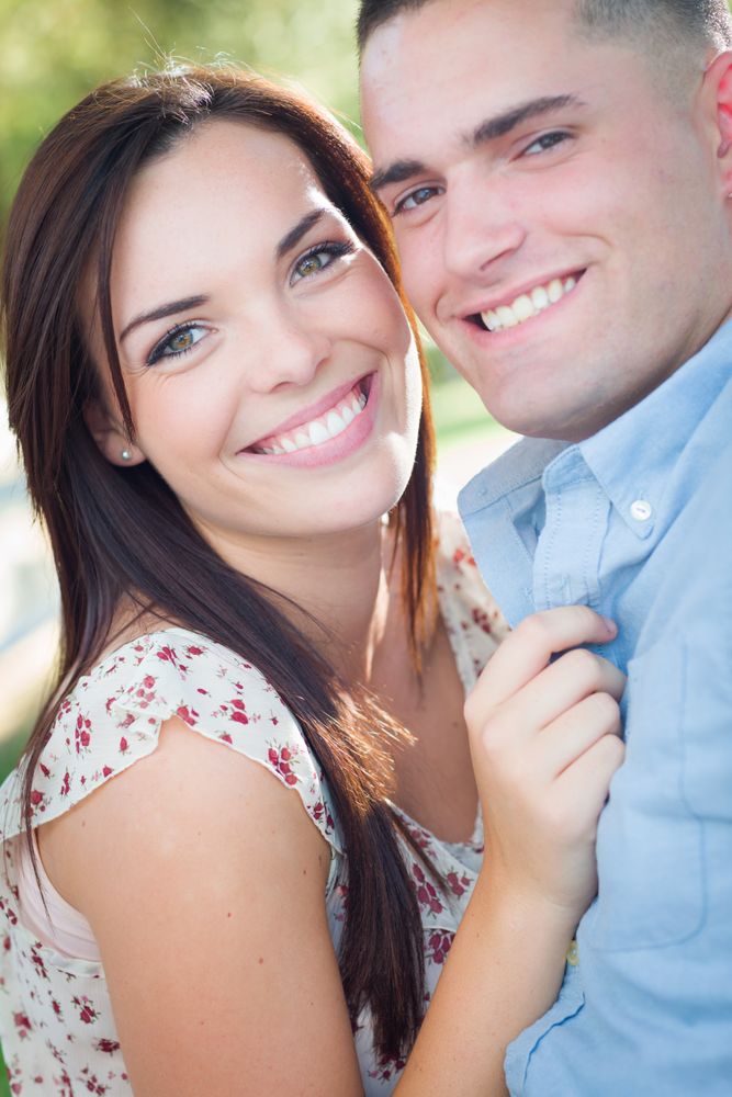 Smiling Couple Portrait in the Park.