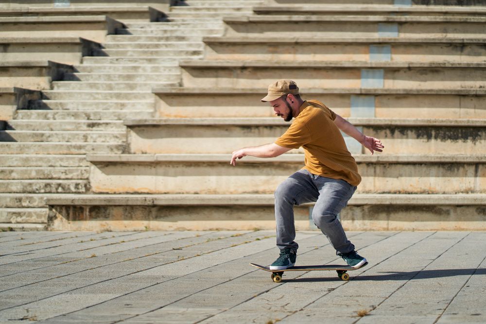 a skater spinning with dexterity and speed